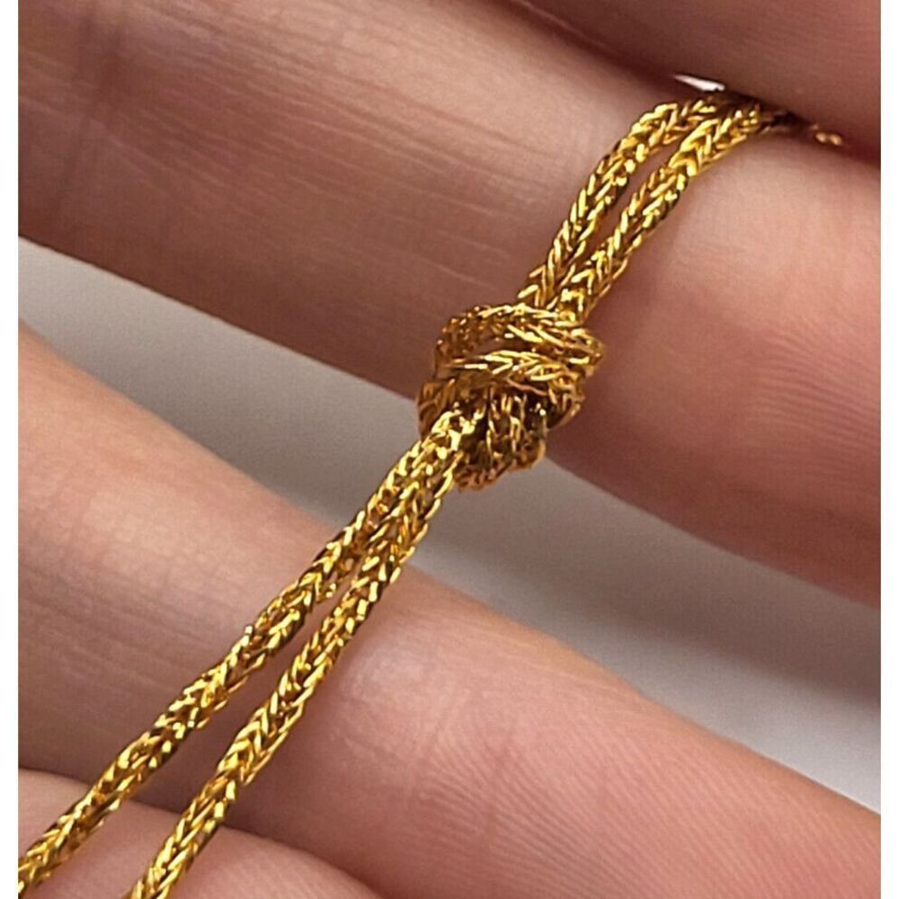Knotted Delicate Gold Chain Necklace 30in